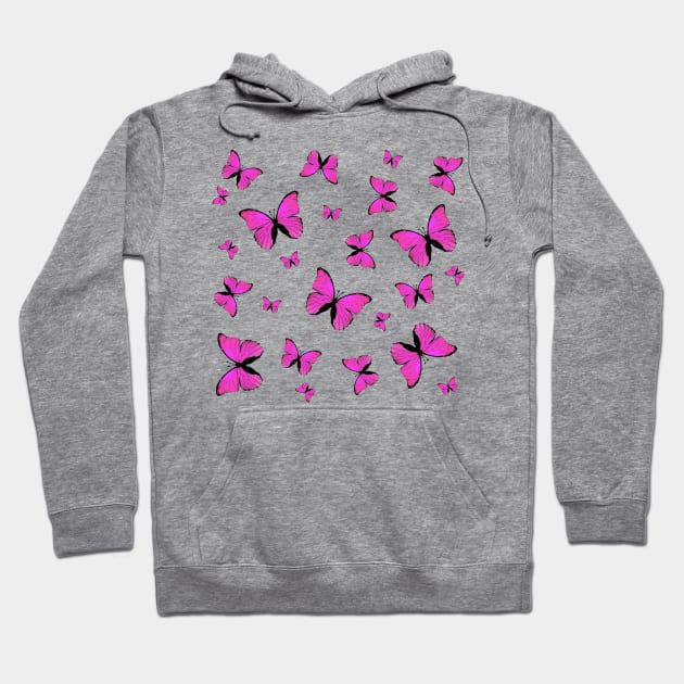 Pink butterflies print Hoodie by rlnielsen4